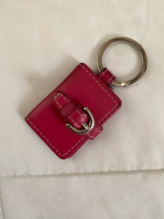 Coach Accessories - RARE pink leather Coach photo keychain!!